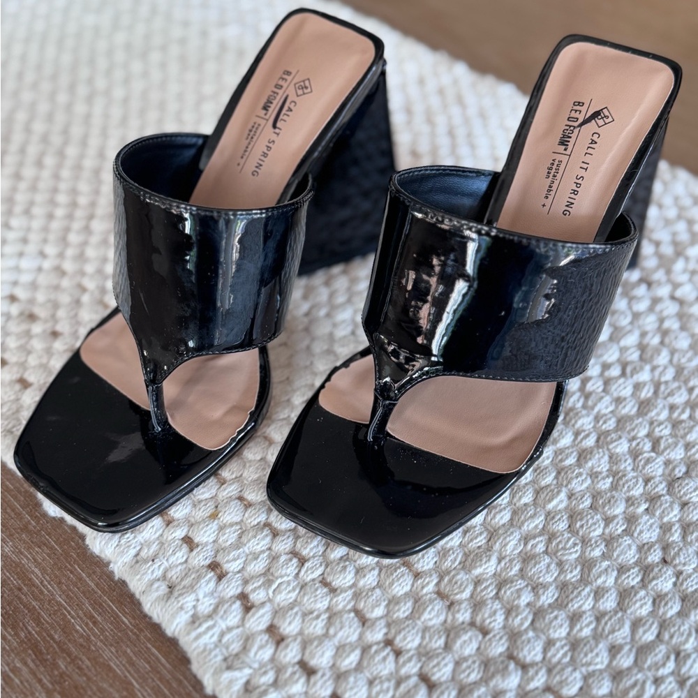 Call It Spring Black Patent Mules